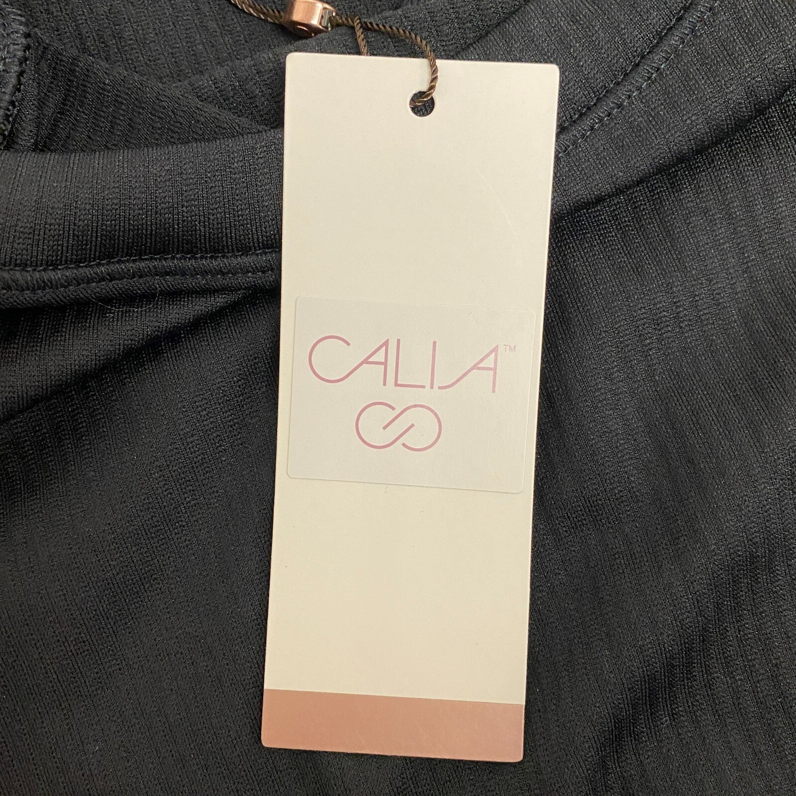 Calia Womens Rib Tank Pure Black Sleeveless Solid Stylish Trendy WAX11166