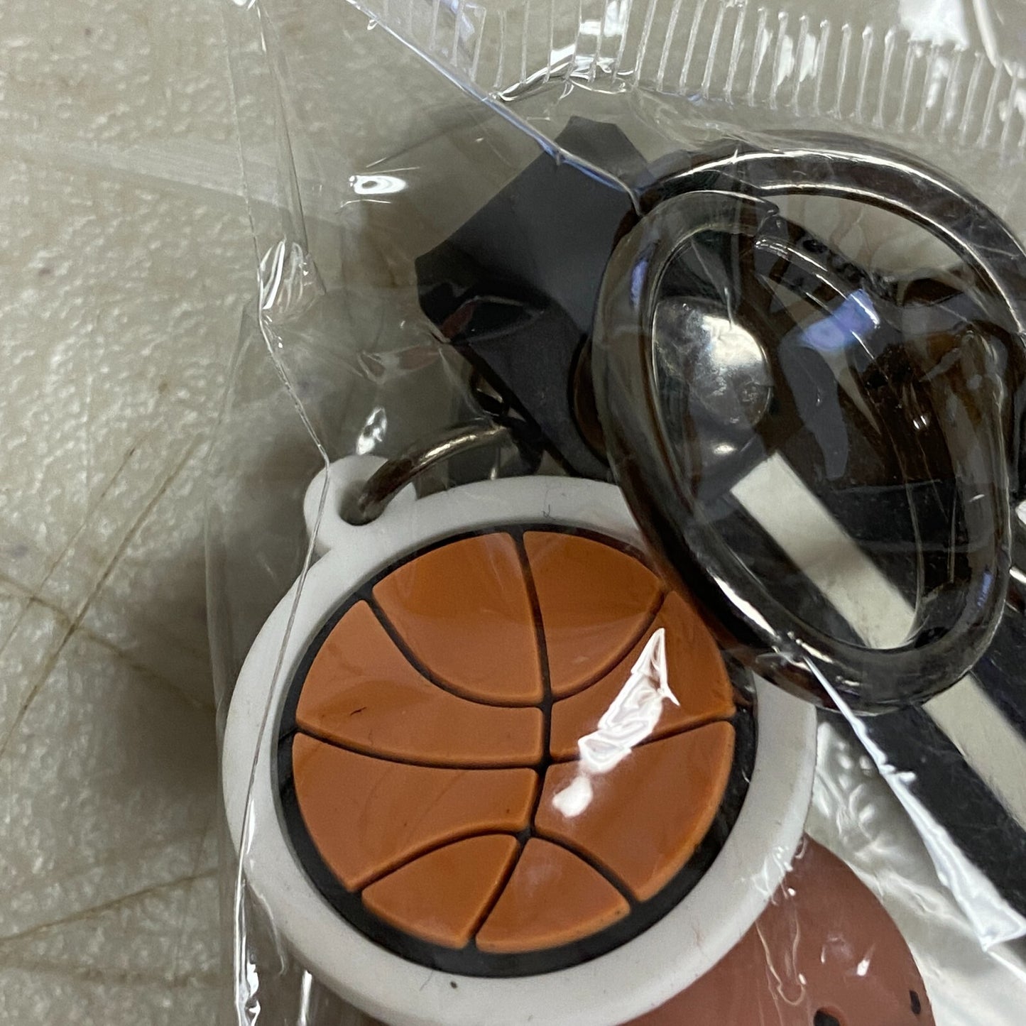 Assorted Silicone We Bare Bears Brown Bear Keychain With Basketball Accessory