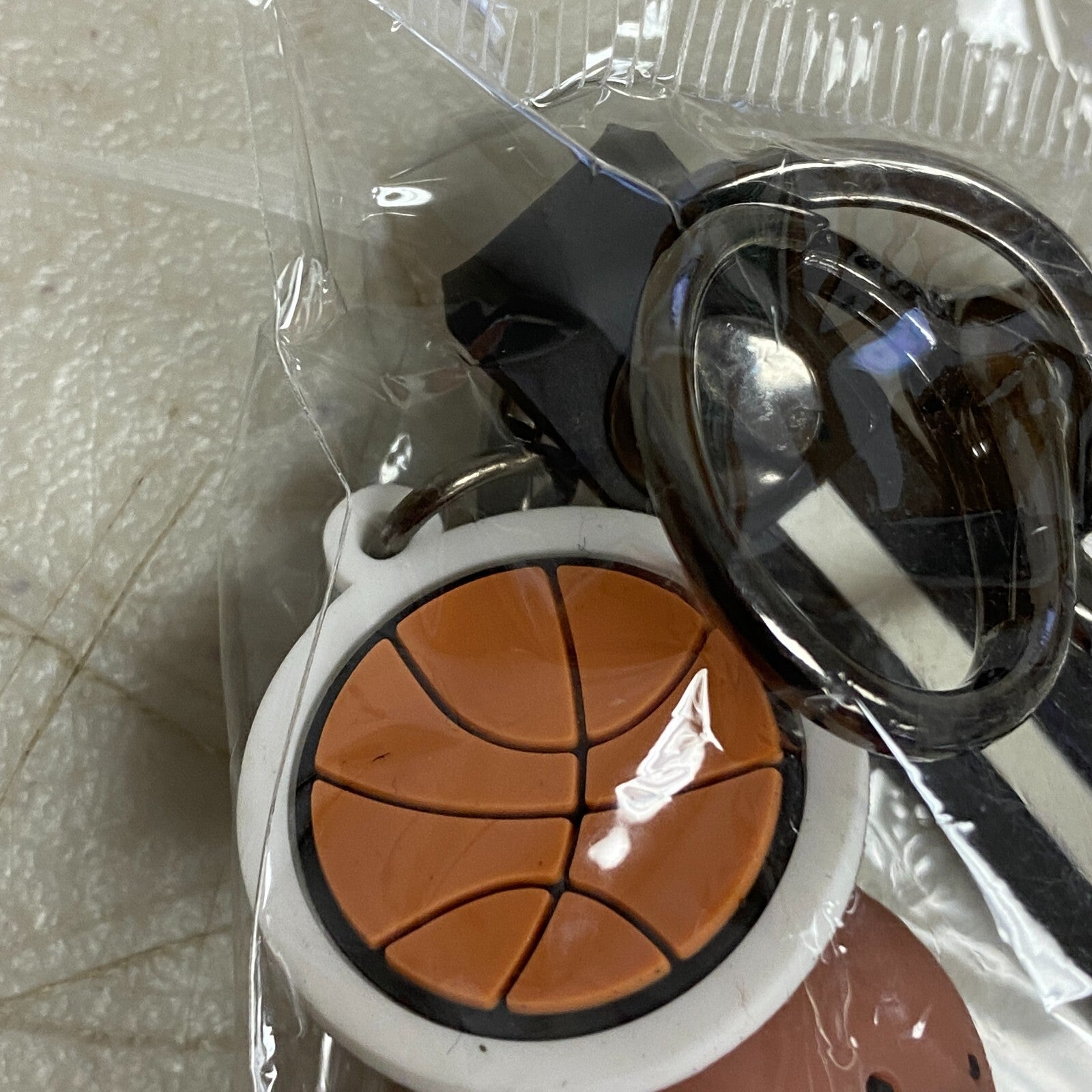 Assorted Silicone We Bare Bears Brown Bear Keychain With Basketball Accessory