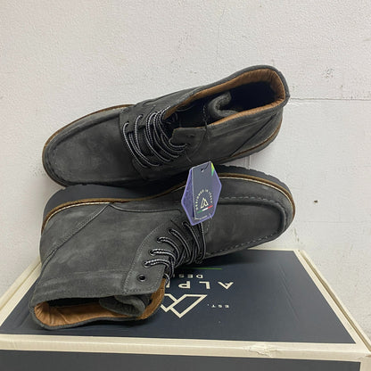 Alpine Mens Bryson Lace Up Moc Toe Style Gray Suede Leather Upper AD23MC002-GRY