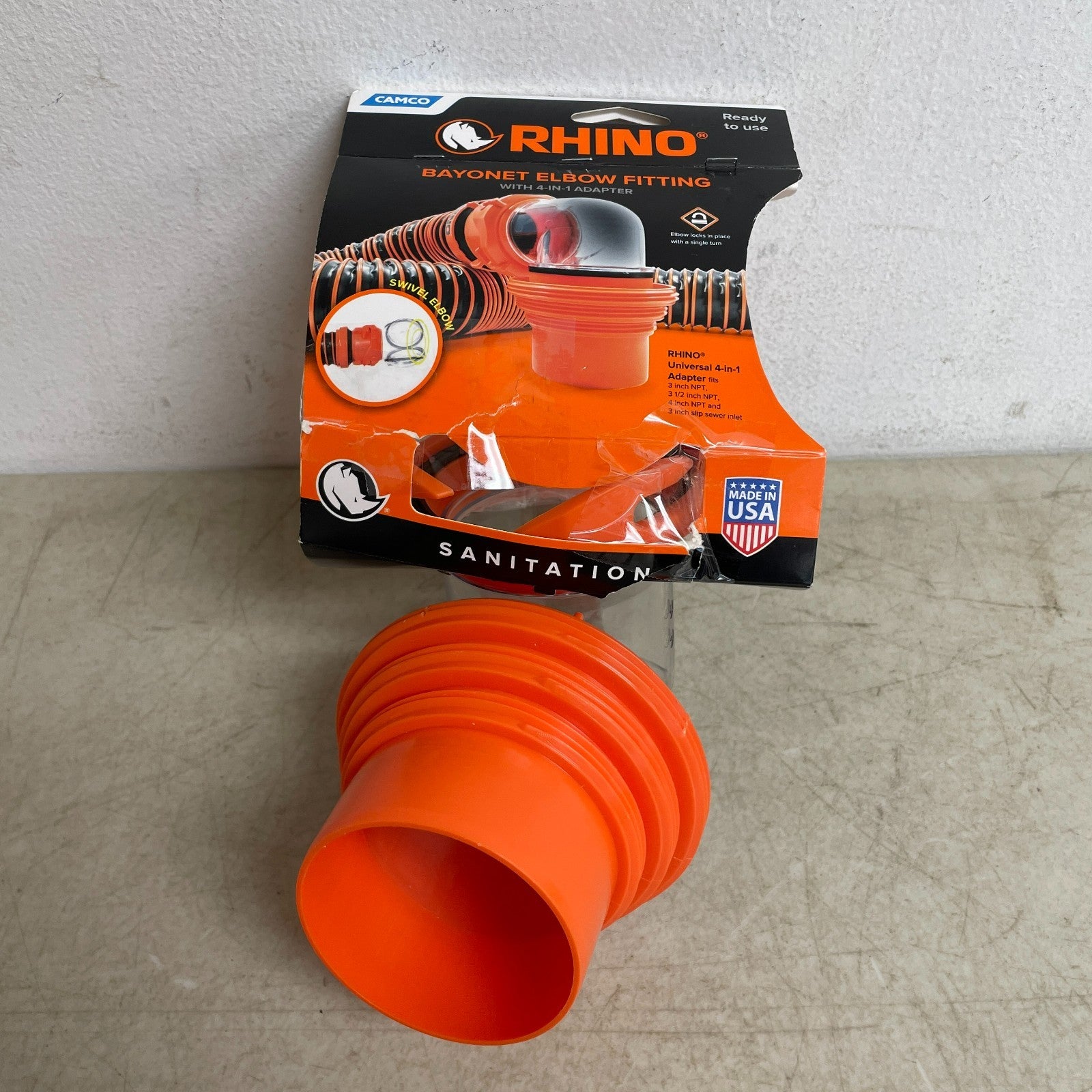Camco RhinoFlex Clear Elbow with 4-in-1 Adapter 360° Swivel 39736