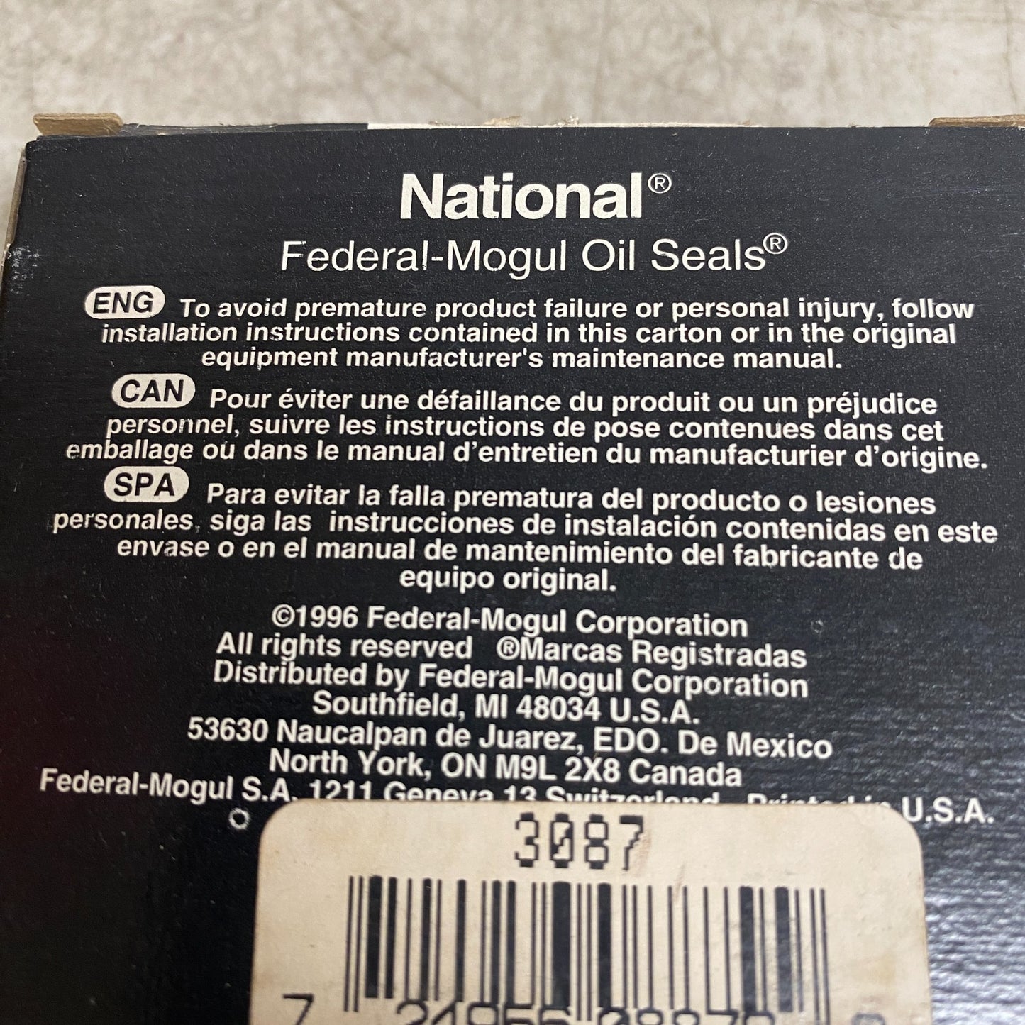 National 3087 Wheel Seal Front Inner Nitrile 1994-2003 Dodge Ram 1500 Van