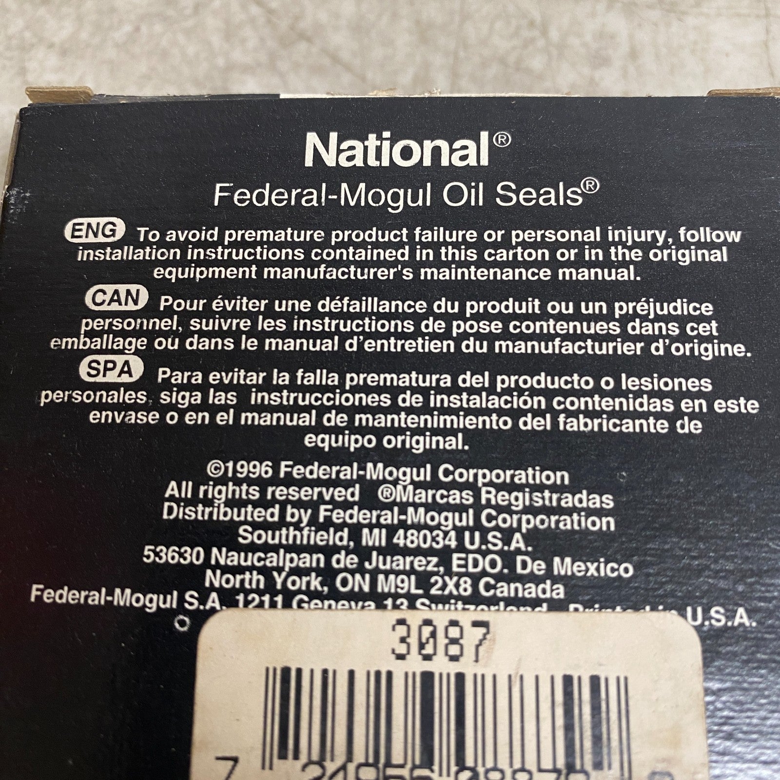 National 3087 Wheel Seal Front Inner Nitrile 1994-2003 Dodge Ram 1500 Van