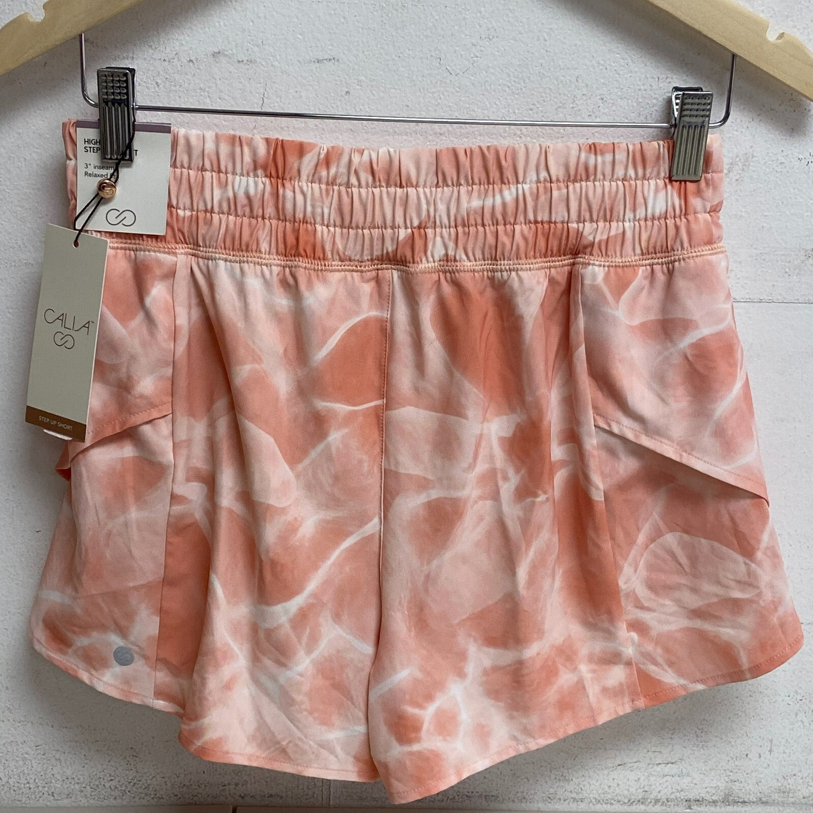 Calia 3" Inseam High Rise Step Up Short Aquatic Coral Peach Running WAX12351PRT