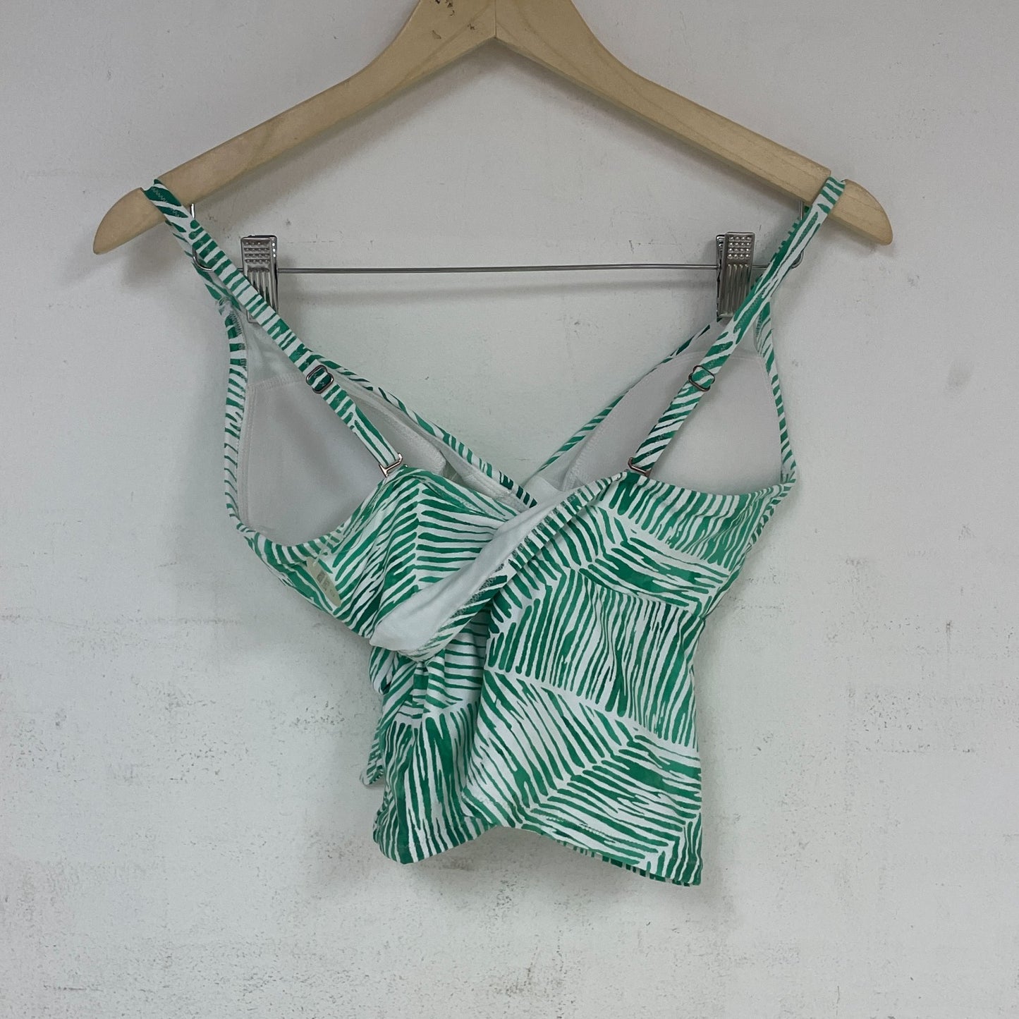 Calia Womenâs Tie-Front Tankini Palm Green Medium Support Swim Top WSA22302PRT