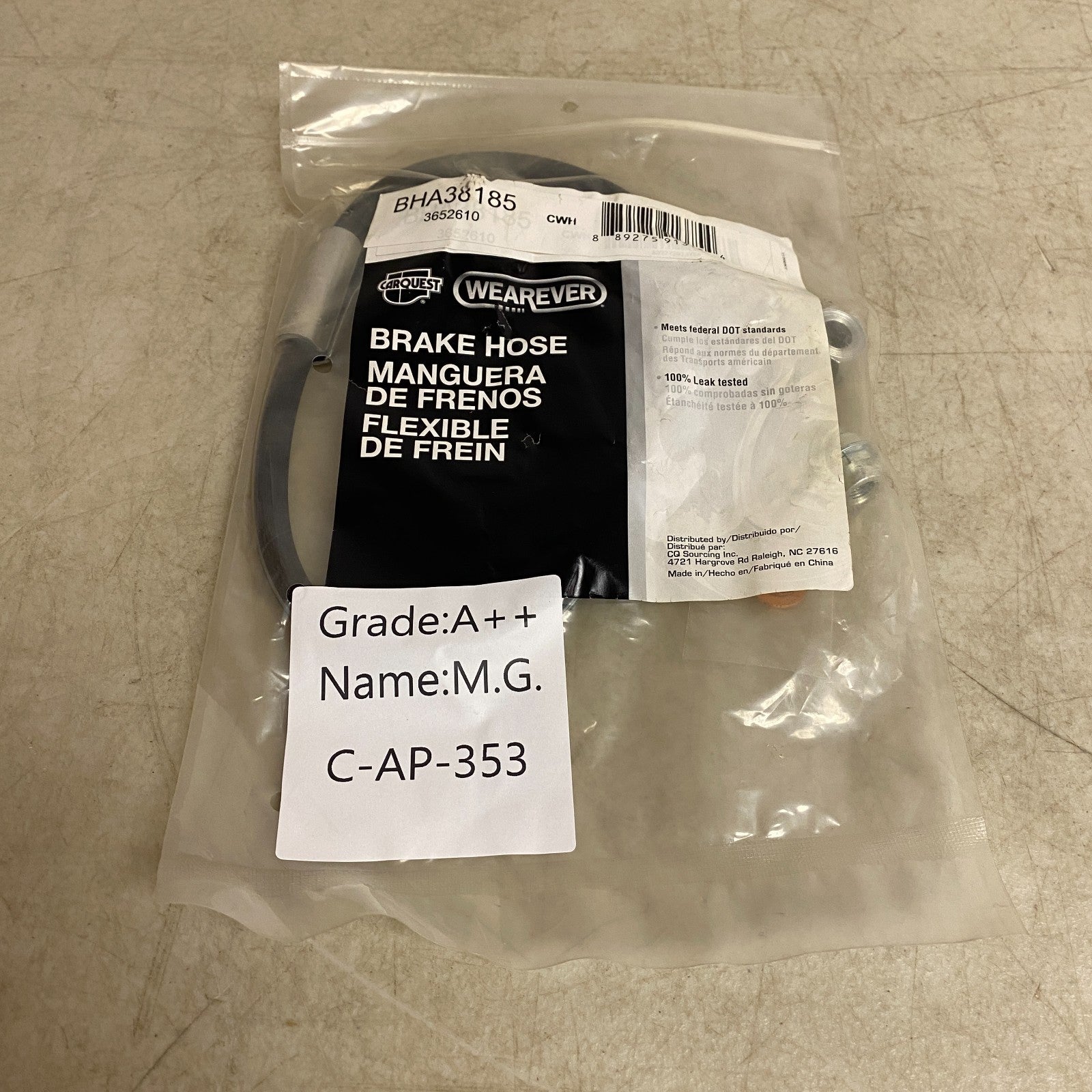 Carquest Brake Hose Assembly Front Driver for 1983–1995 Chevy BHA38185