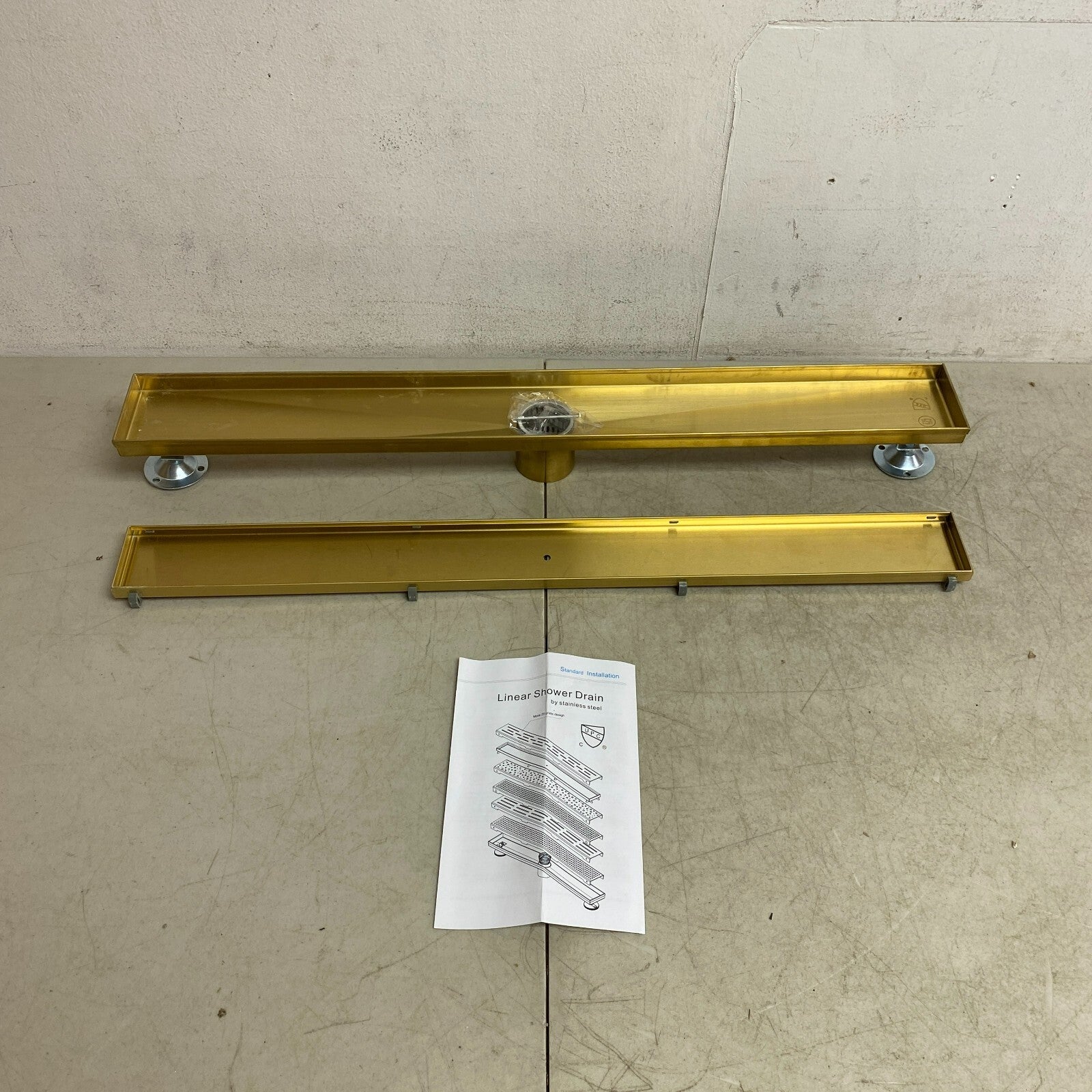 Signature Hardware 28" Cohen Linear Tile-in Shower Drain - Brushed Gold