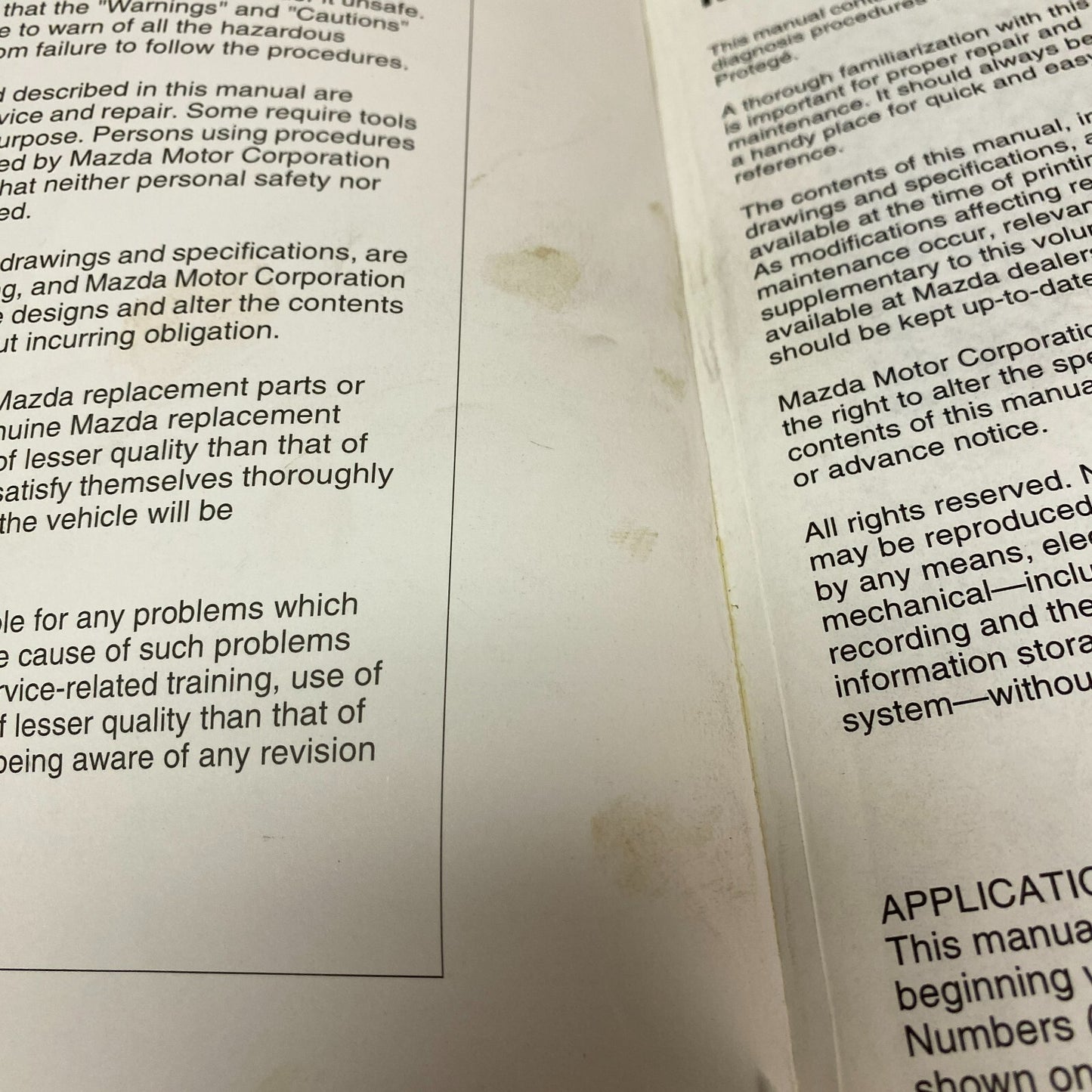 Mazda Protoge 5 2003 Workshop Manual 9999-95-017B-03 , #572-1CP