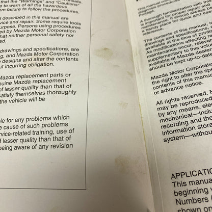 Mazda Protoge 5 2003 Workshop Manual 9999-95-017B-03 , #572-1CP