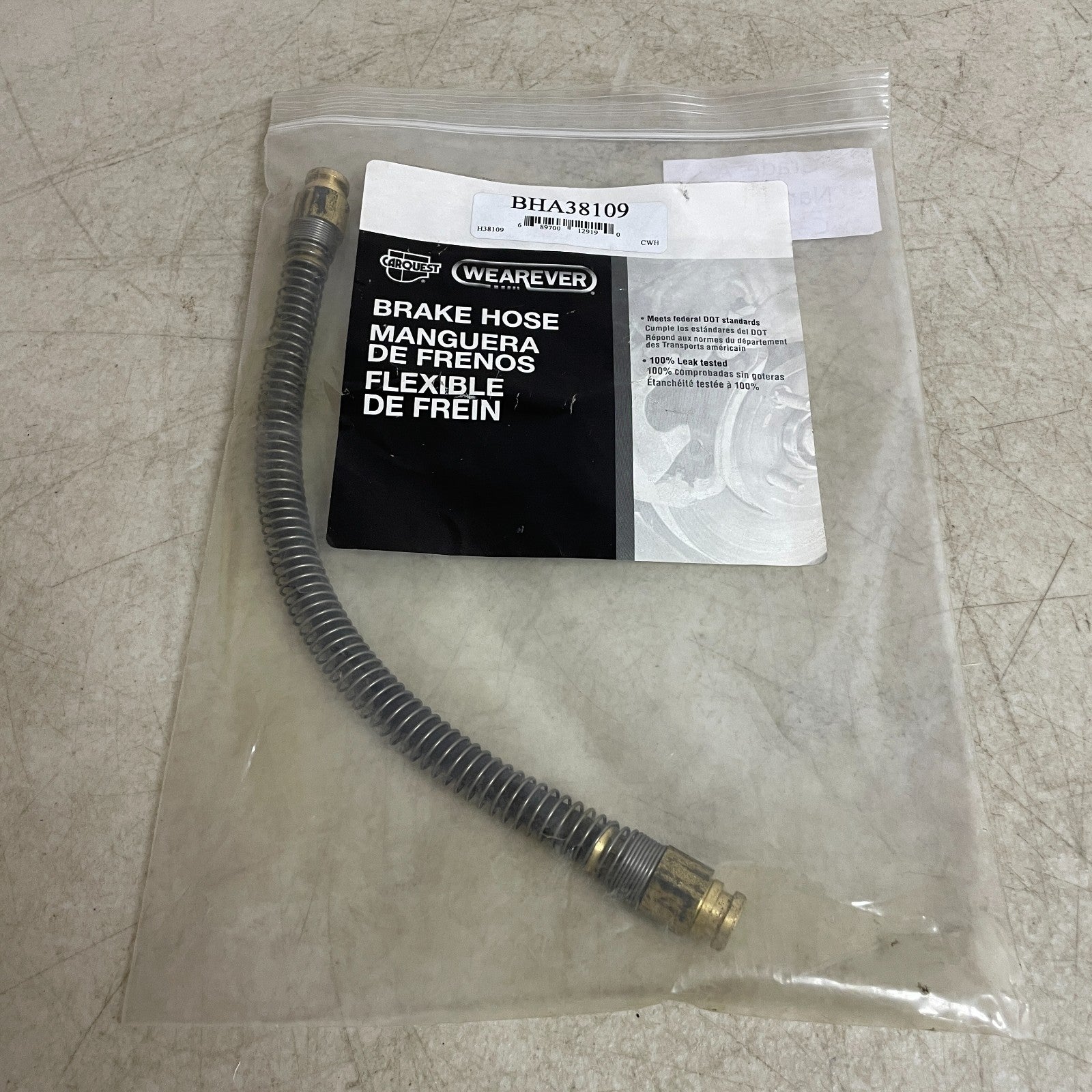 Carquest Wearever BHA38109 Brake Hose Assembly with Copper Washers & Guards