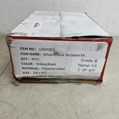Autofonder Wheel Chock 4-Pack w/ 2x9ft E-Track Tie-Down Kit 4500lb