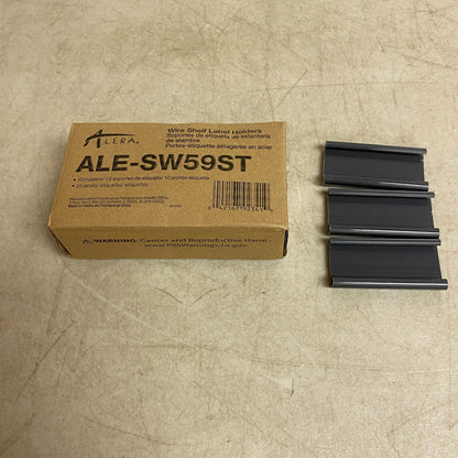 Alera Wire Shelf Label Holders 3" Gray Side Load 10 Pack ALESW59ST