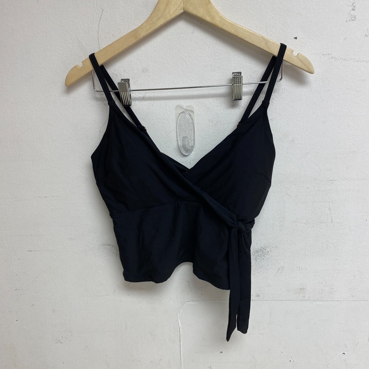 Calia Women's Top Swim Tie front Tankini Pure Black WSA22302 Brand New!