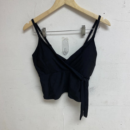 Calia Women's Top Swim Tie front Tankini Pure Black WSA22302 Brand New!