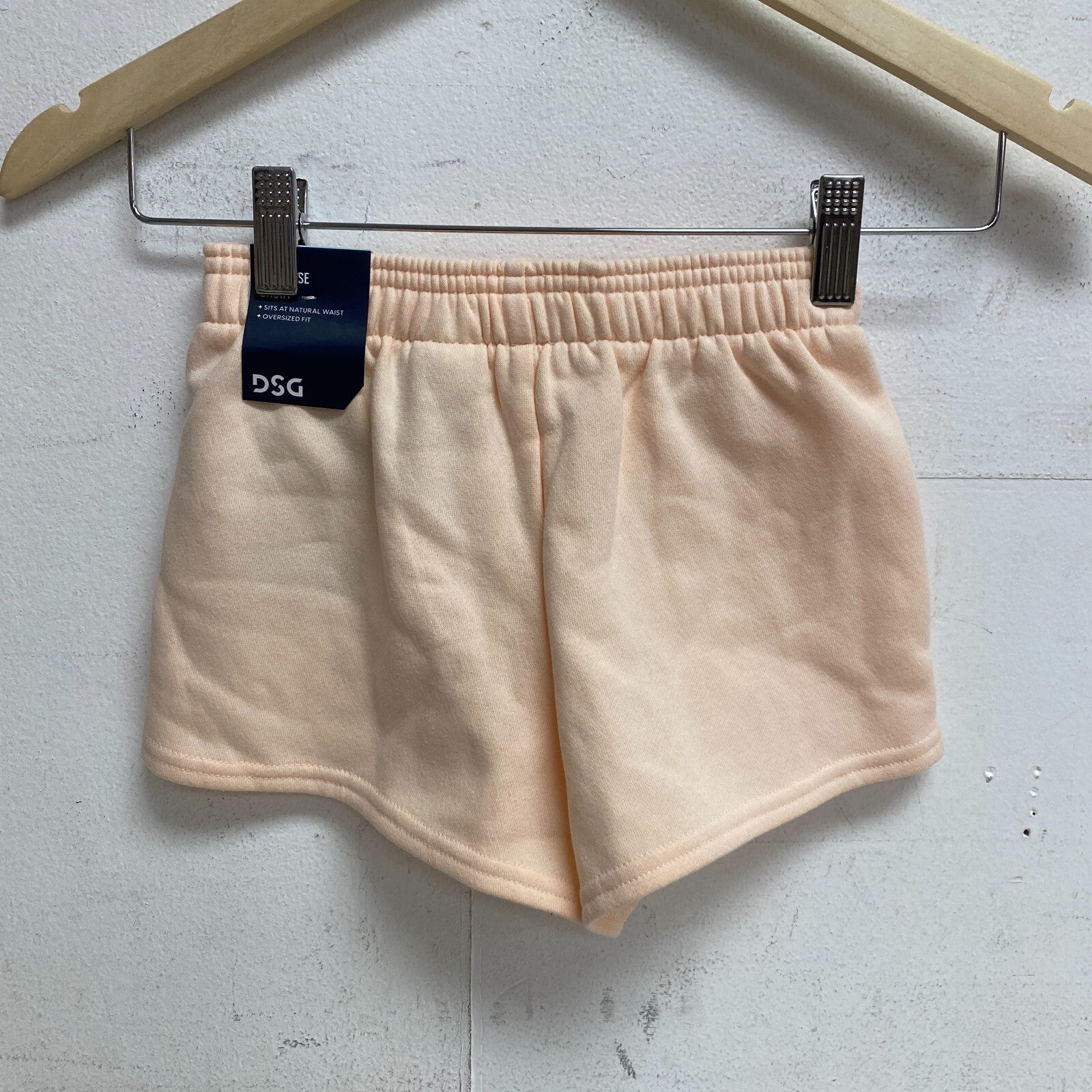 DSG Girls Relaxed Fit Boyfriend Fleece High Rise Shorts Peach Milk DAG13431