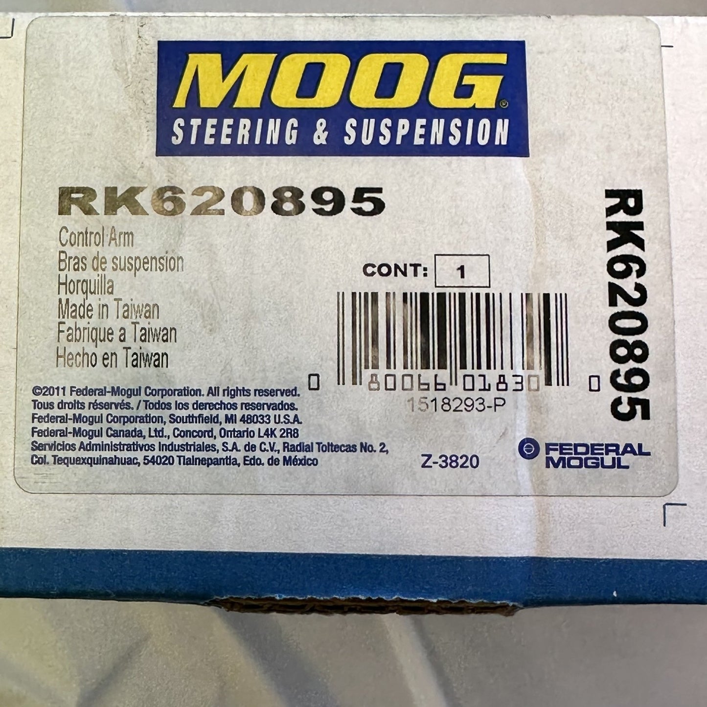 MOOG RK620895 R-Series Front Right Lower Control Arm & Ball Joint Assembly