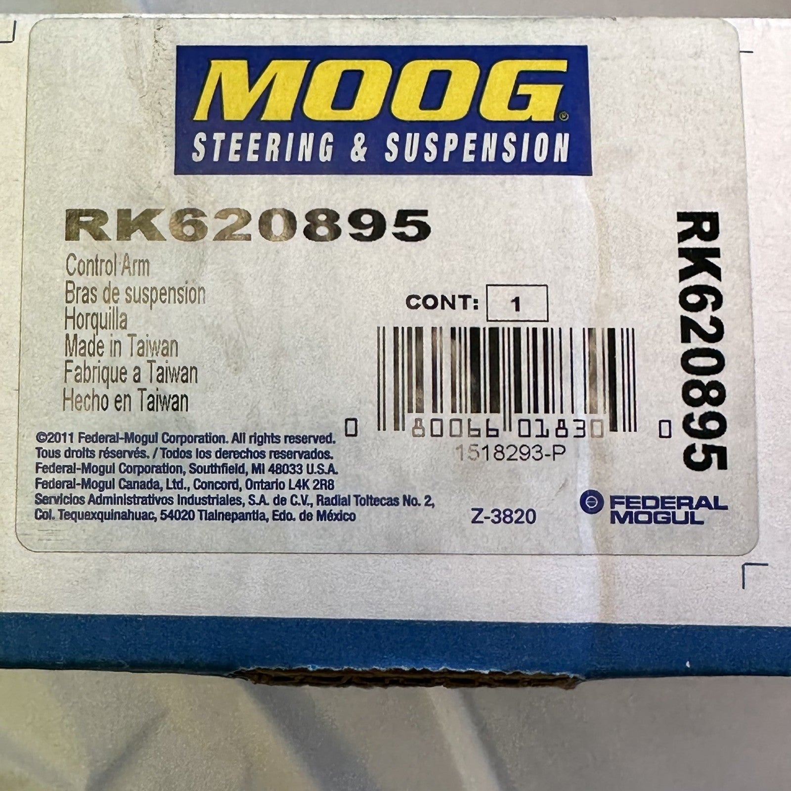 MOOG RK620895 R-Series Front Right Lower Control Arm & Ball Joint Assembly