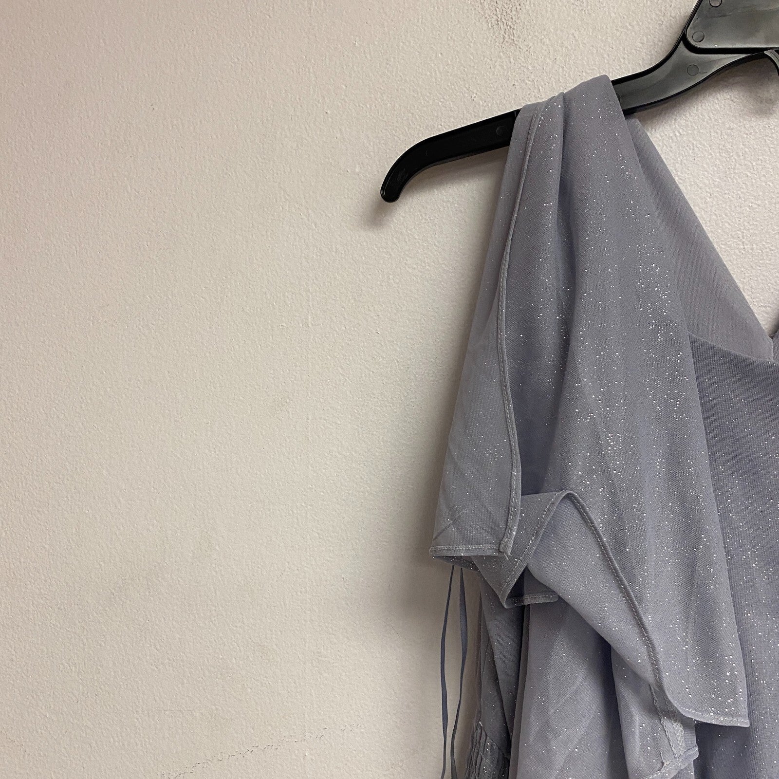 Danny & Nicole Women Short Sleeve Fit+Flare Tiered Maxi Dress Sz 14 Color Silver