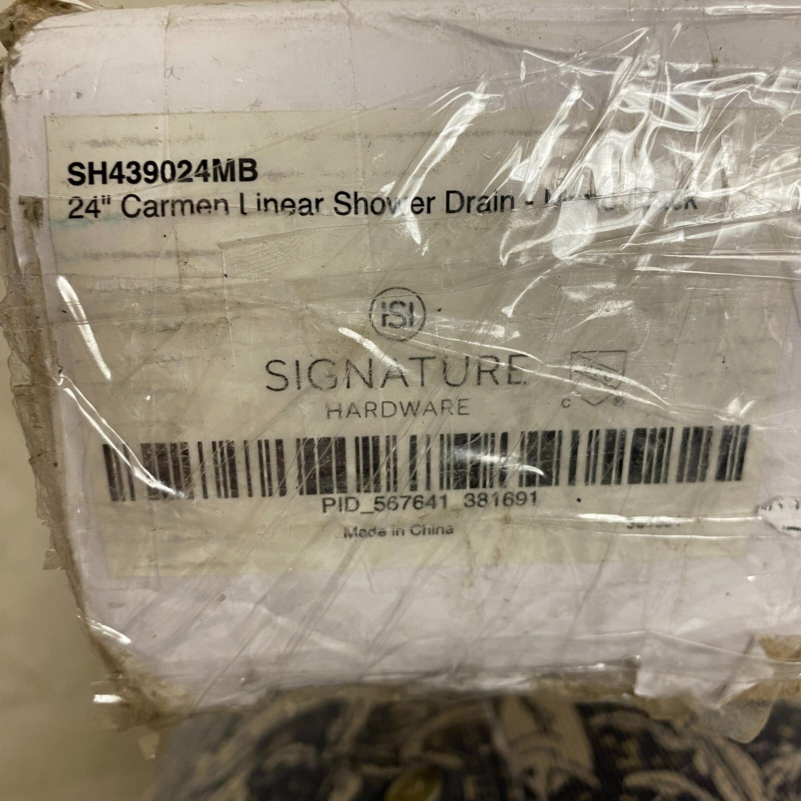 Signature Hardware 24" Carmen Linear Shower Drain - Matte Black