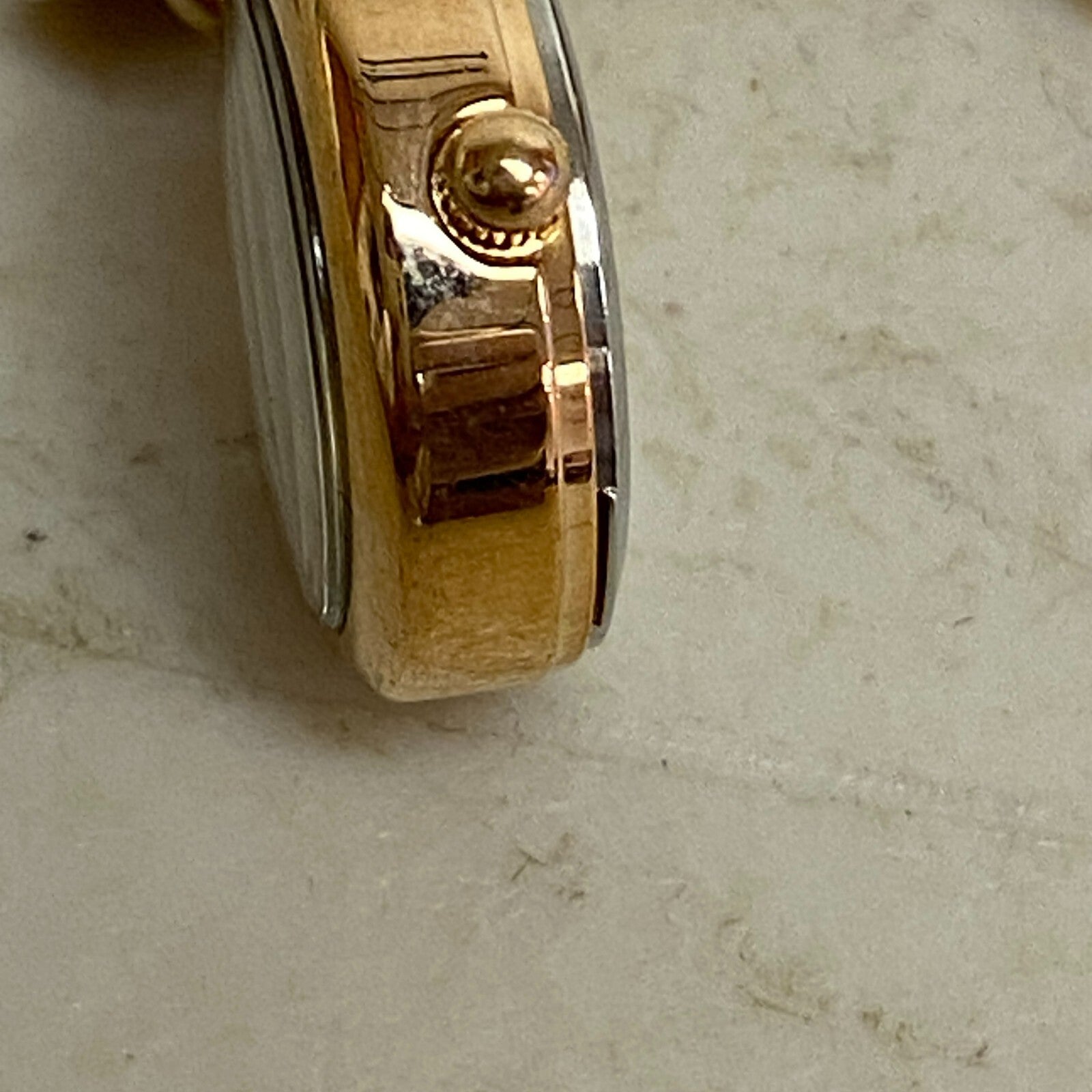 Armitron Women link bracelet with charm watch with key and lock charms 75/5067RG