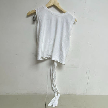 CALIA Women's Crop Wrap & Tie Tank Pure White Solid Stylish Trendy WAX11234