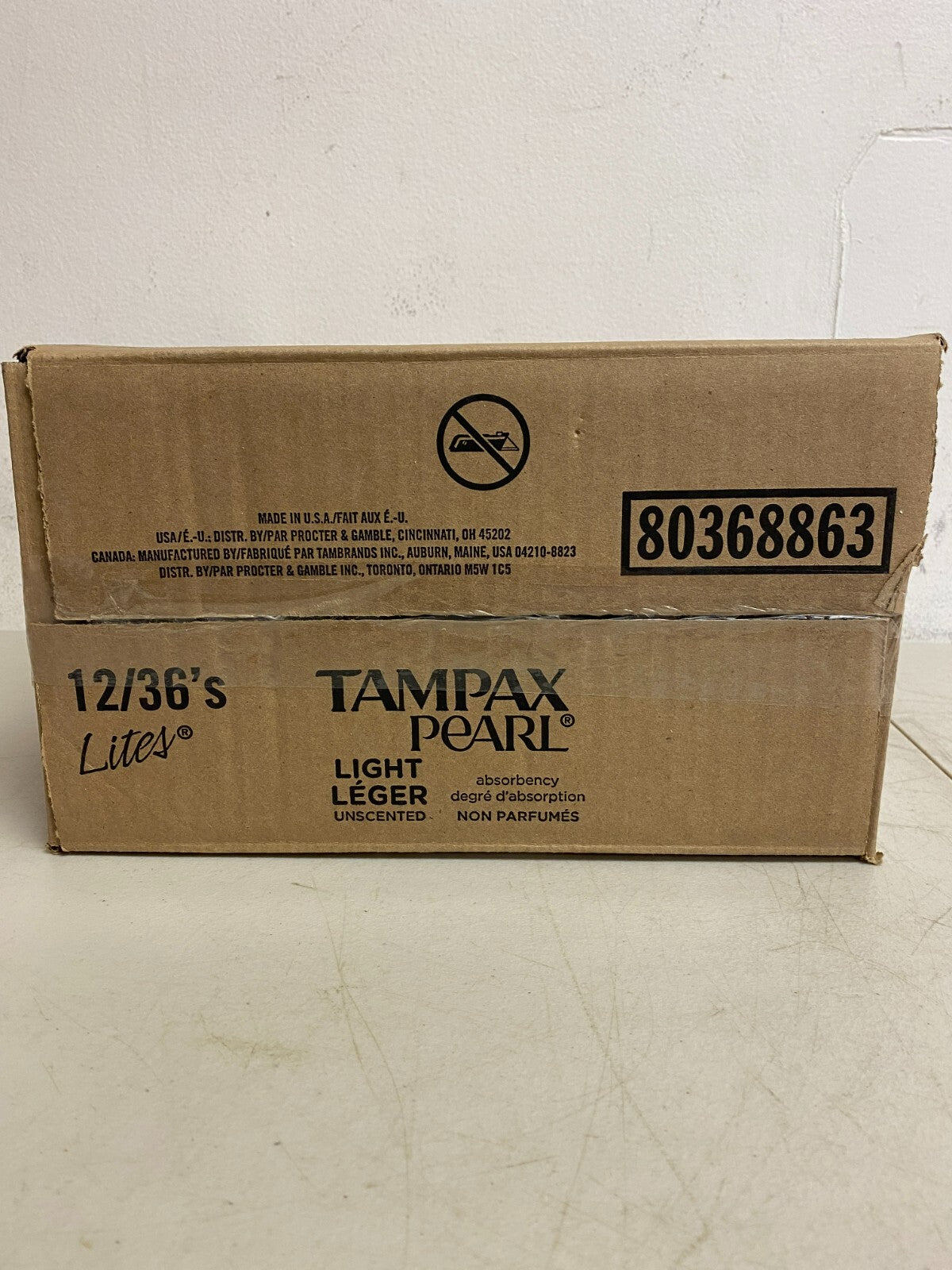 Tampax Pearl Lite's Light Flow Unscented Tampons 12 Packs of 36 (432 Count)
