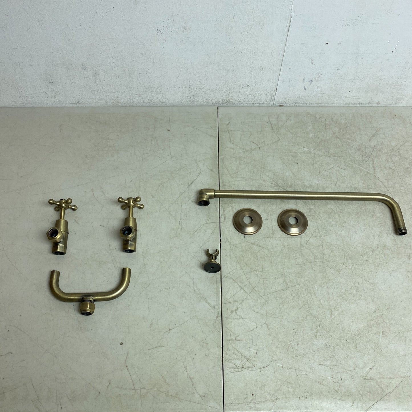 Signature Hardware Baudette Exposed Pipe Wall-Mount Shower with Rainfall Shower