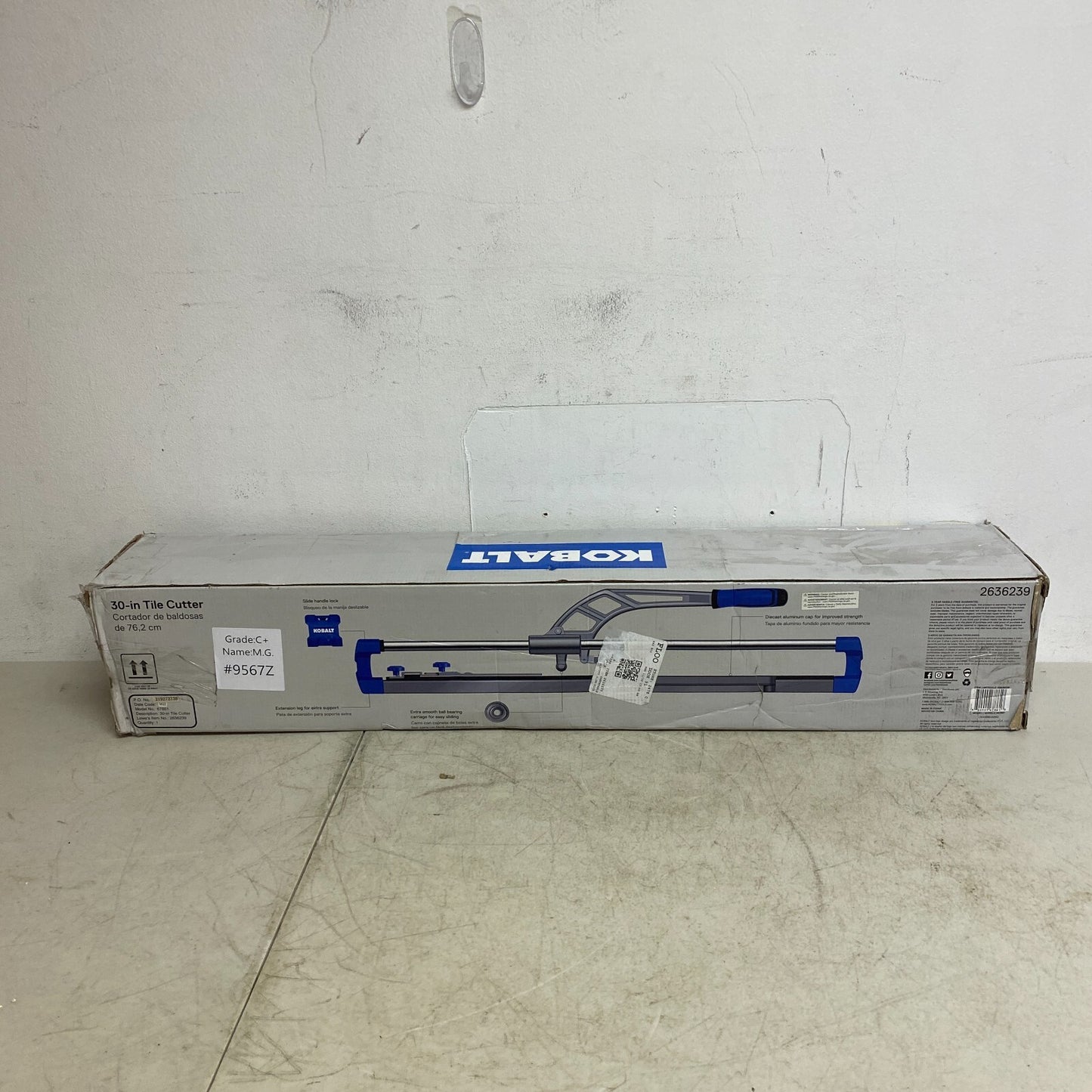 Kobalt 30 inch Tile Cutter 7/8 Cutting Wheel Up to 1/2 inch Thickness