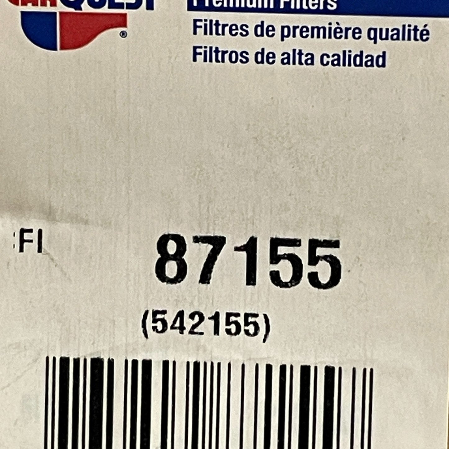 Carquest Engine Air Filter Heavy-Duty WIX/NAPA Equivalent White 87155