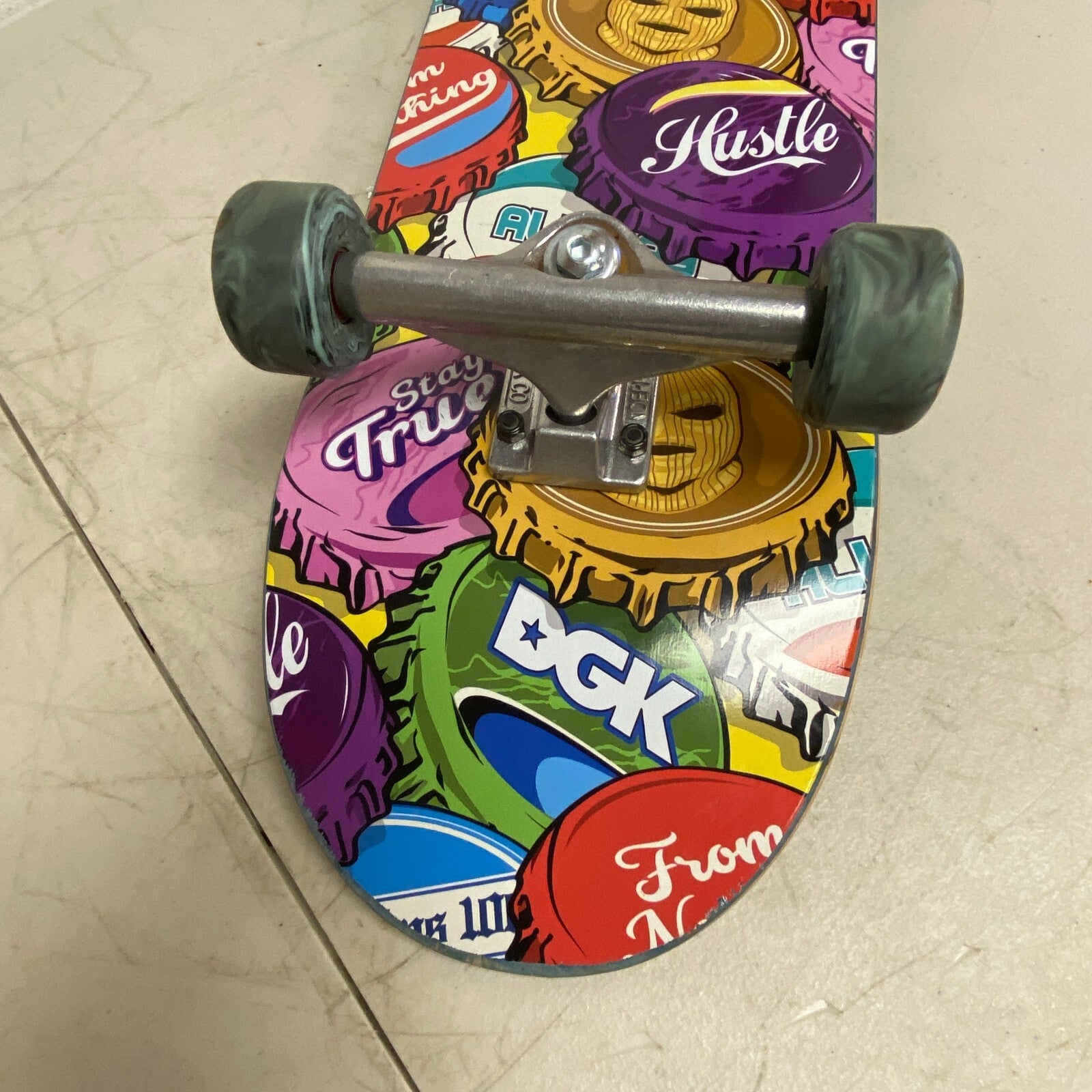 DGK Bottle Cap Skateboard 8.1" W/Orge Pugs Wheels Reds Bearing Independent Trunk