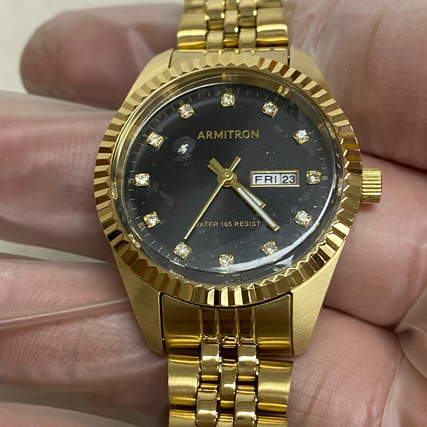 Armitron Women's Genuine Crystal Accented Day/Date Bracelet Watch, 75/5849GP