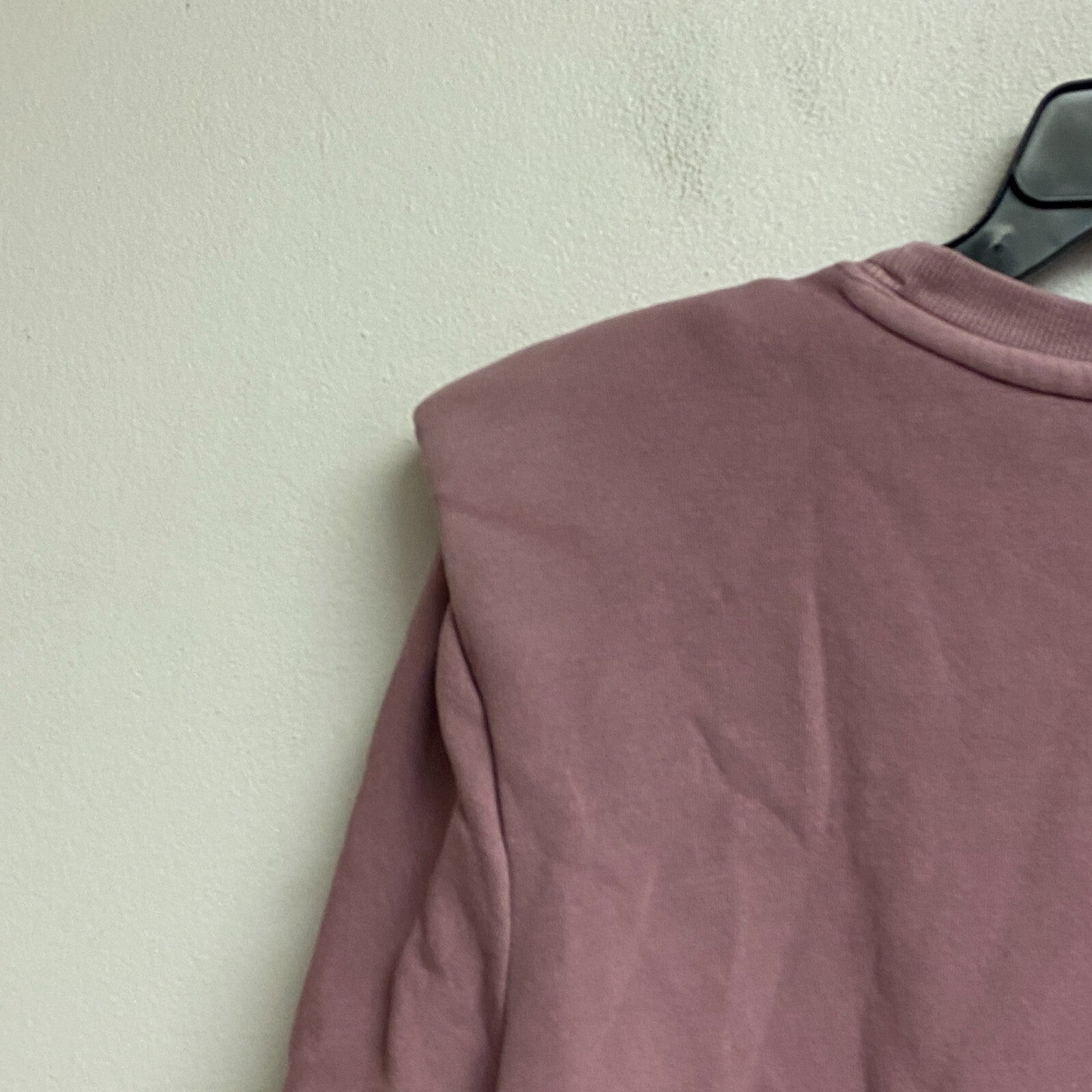 Ana Women's Padded Shoulders Long Sleeve Sweatshirt Size PXL Color: Western Rose