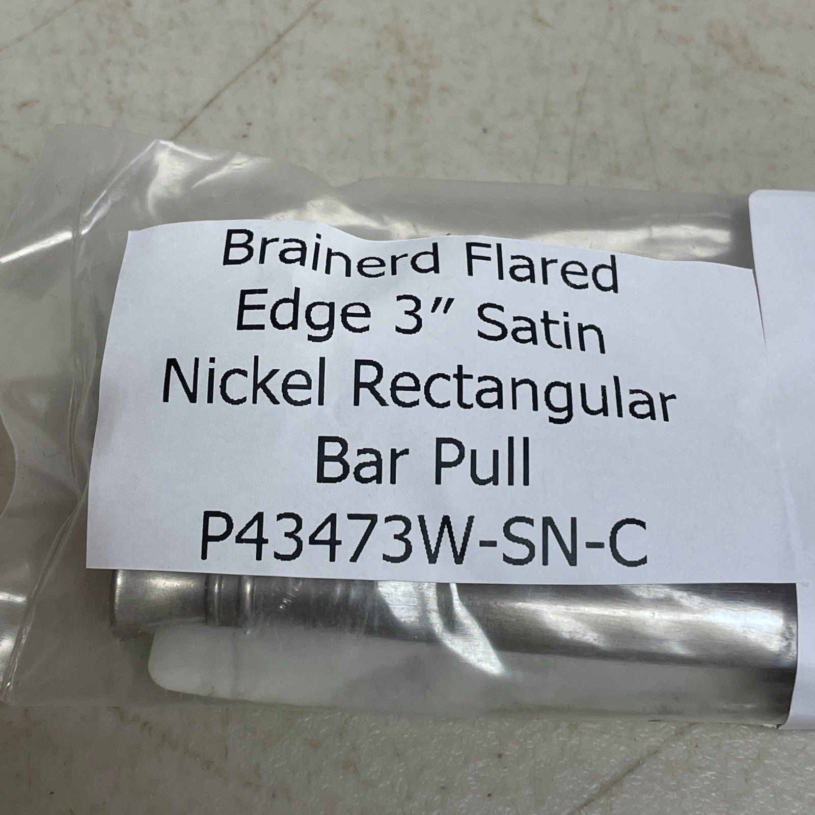 Brainerd Flared Edge 3″ Satin Nickel Rectangular Bar Pull P43473W‑SN‑C