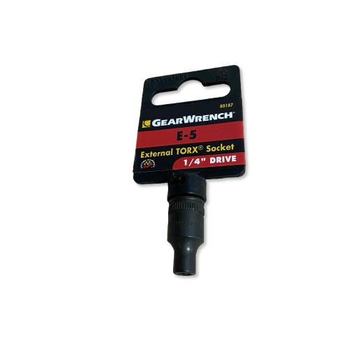 GEARWRENCH ¼″ Drive External Trox Socket E5 Black Oxide Finish 80187