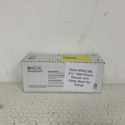 Delta RP6023BL 5½″ Wall-Mount Shower Arm Matte Black No Flange