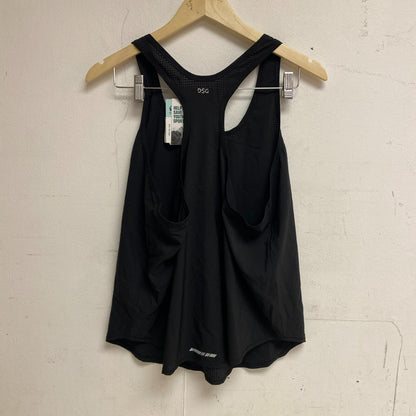 DSG Women's Woven Run Tank Pure Black Athletic Racerback Sleeveless DAW13208