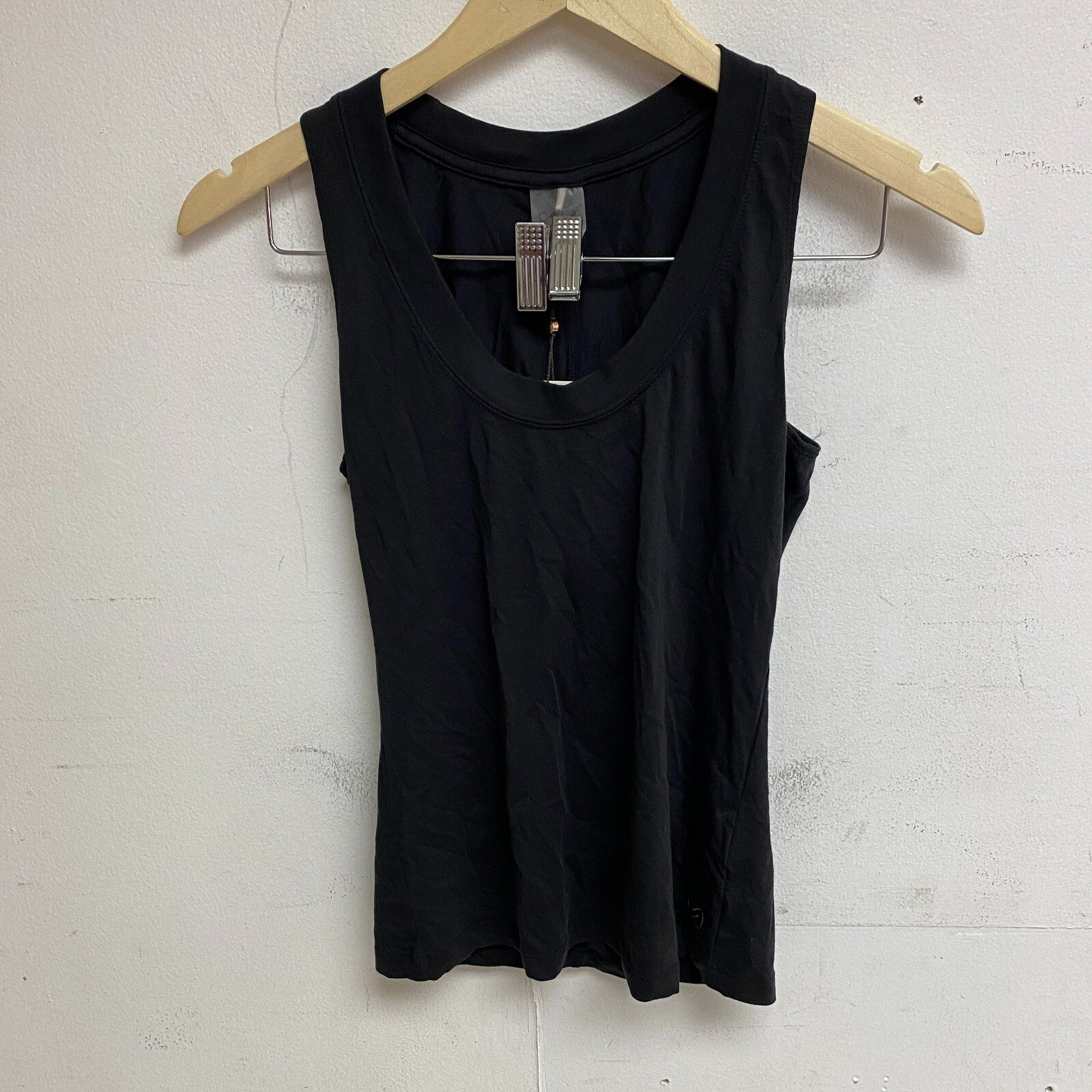 Calia Womens Everyday Slim Scoop Tank Pure Black Sleeveless Solid WAX11199