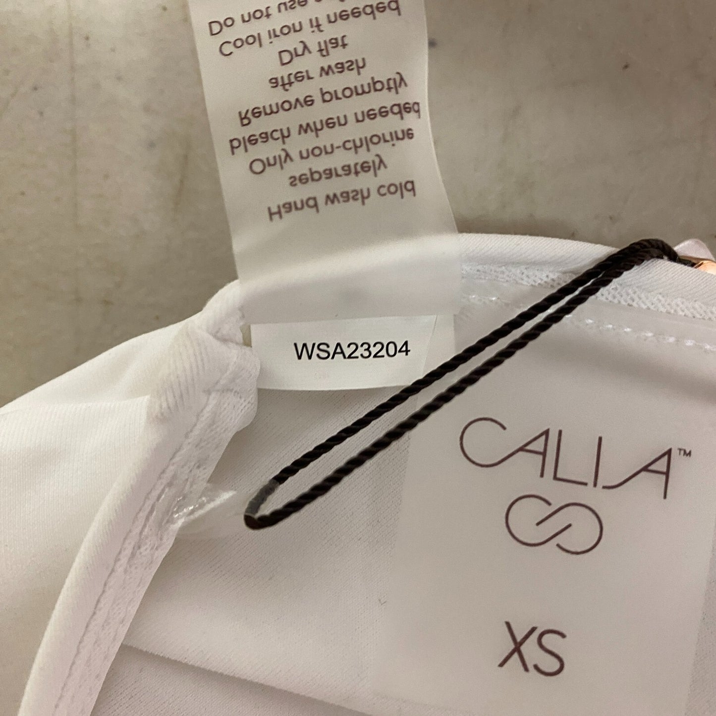 Calia Womens Runched Front Cross Top PURE WHITE Solid WSA23204PRT