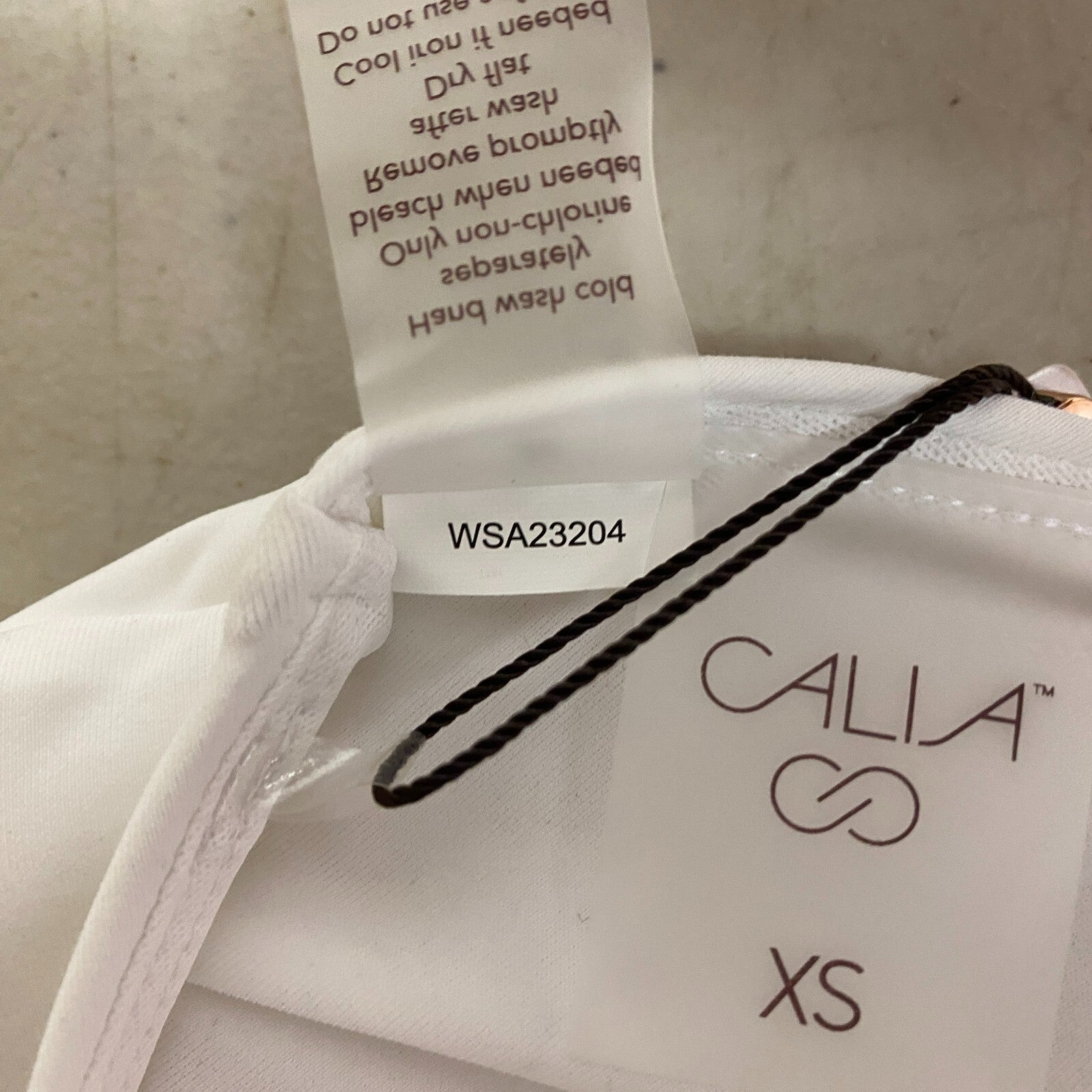 Calia Womens Runched Front Cross Top PURE WHITE Solid WSA23204PRT