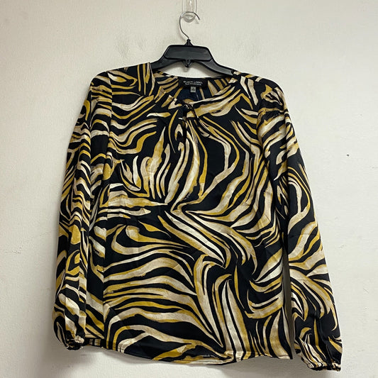 Black Label Women's Split Crew Neck Long Sleeve Size Small Color: Black Marigold