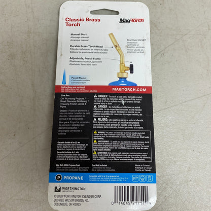 Mag Torch Classic Brass Pencil Flame Torch Adjustable Solid Brass MT200C