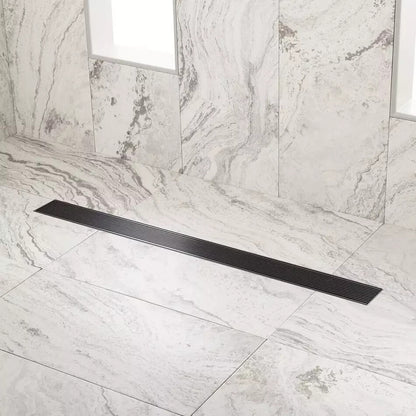 Signature Hardware 28" CARMEN OUTDOOR LINEAR SHOWER DRAIN - MATTE BLACK