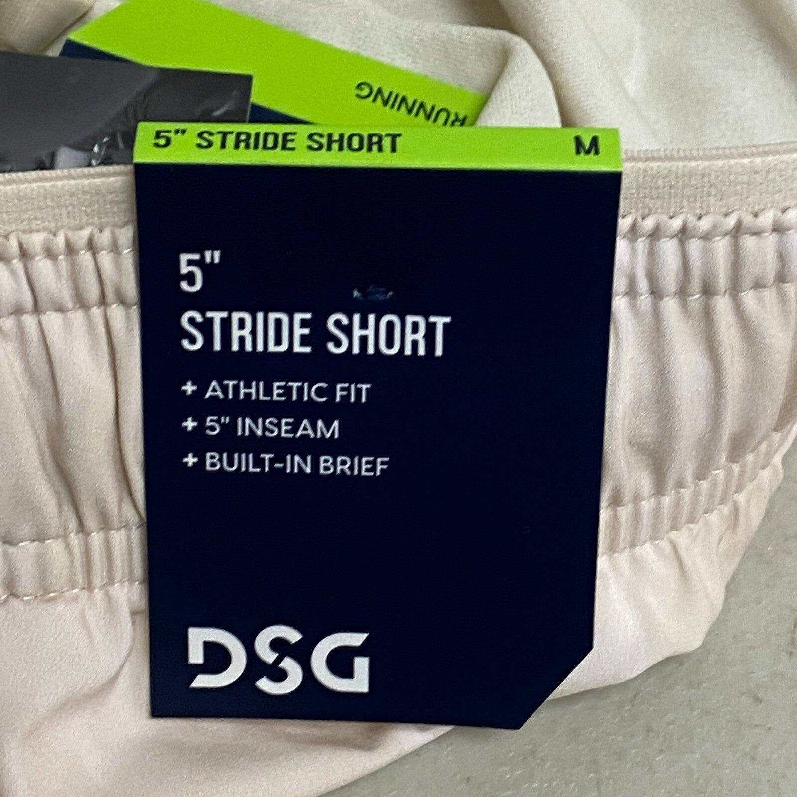 DSG Men's 5" Light Sand Bio Orbs Stride Run Shorts DAM12203PRT Athletic Fitness