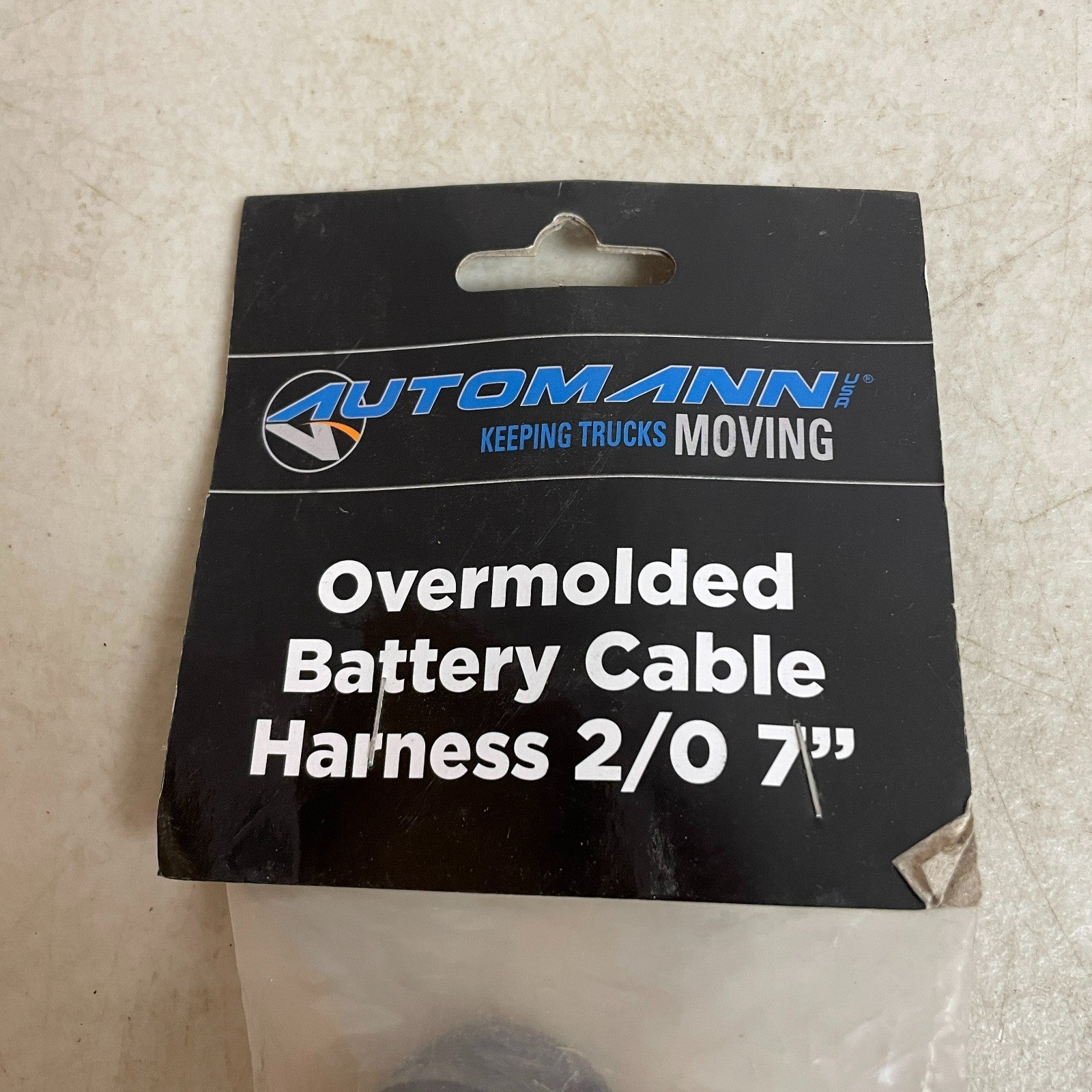 Automann Overmolded Battery Harness 2/0 Gauge 7″ Black Heavy-Duty 178.2020BK