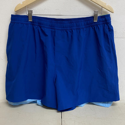 DSG Mens 2-in-1 Agility Short Electric Navy/BT Cerulean DAM13107HL BRAND NEW
