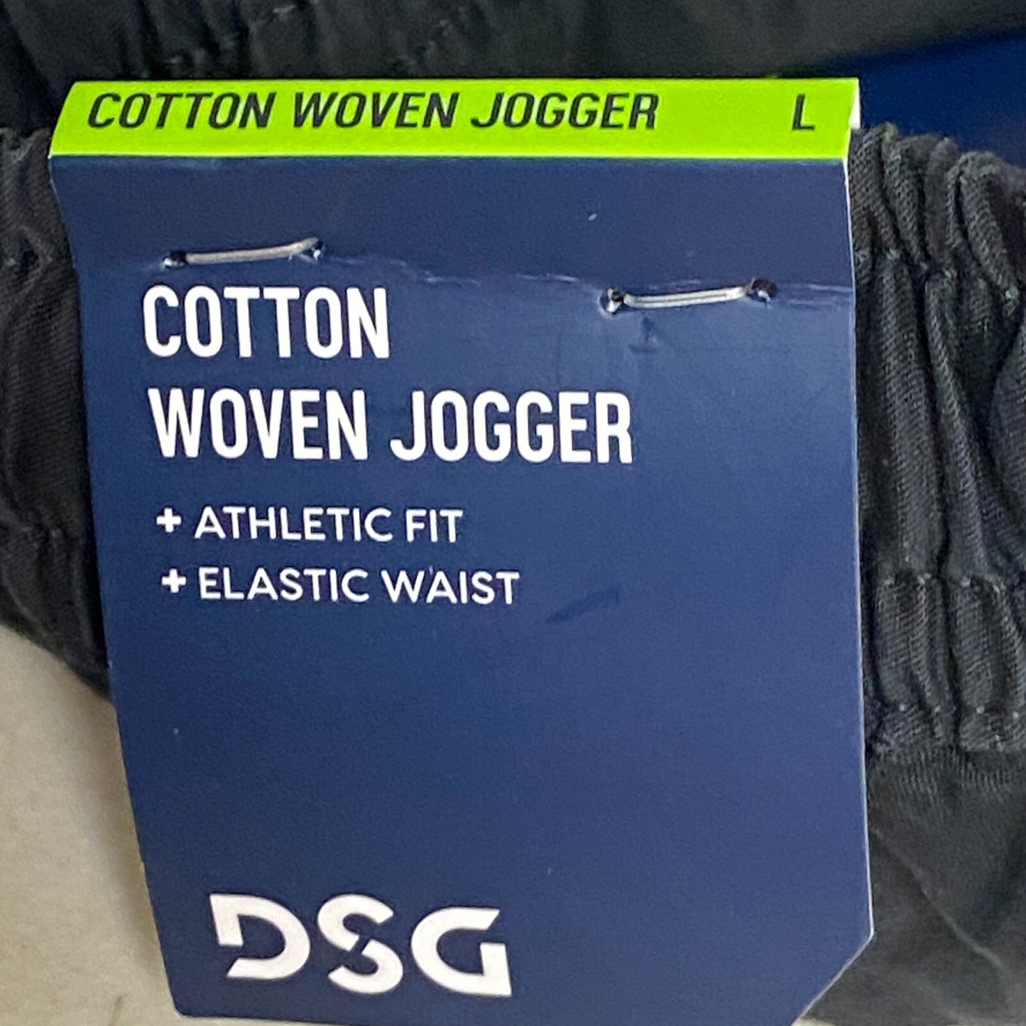 DSG Men's Training Causal Cotton Woven Jogger Athletic Fit Pure Black DAM23111