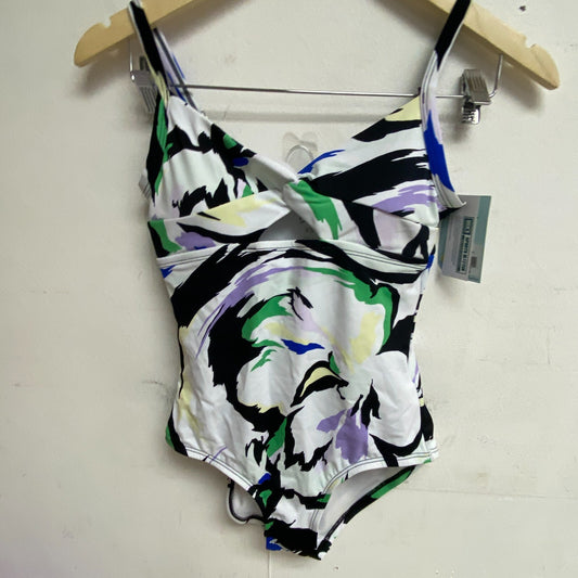 DSG Womens Harley Racerback One Piece Swim Suit Hygienic Rush Floral Multicolor