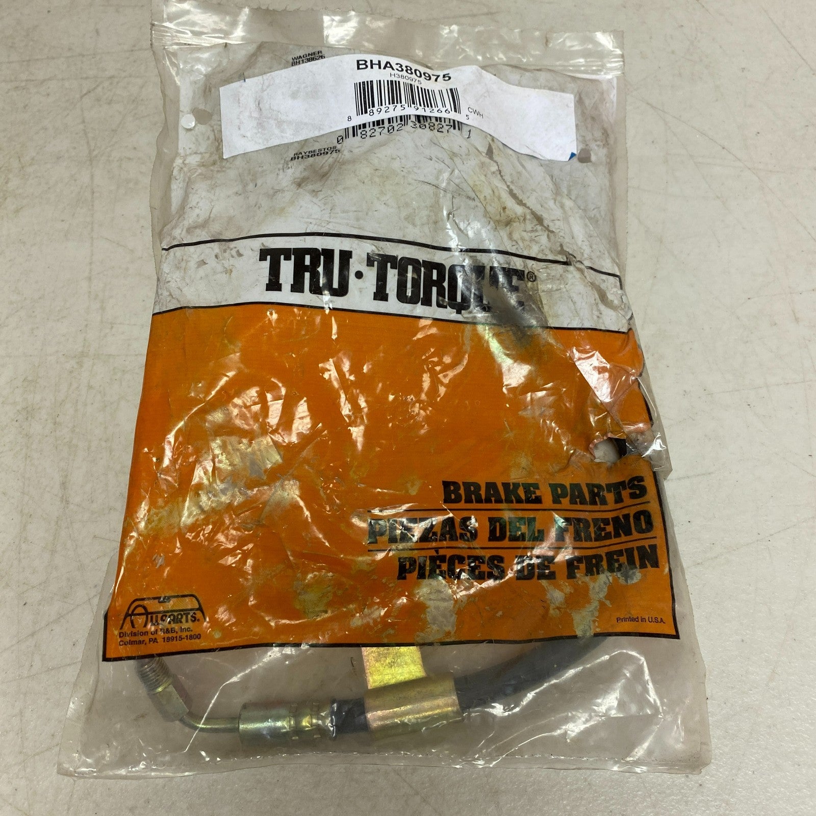 CARQUEST Brake Hydraulic Hose Assembly Black EPDM Rubber Model BHA380975