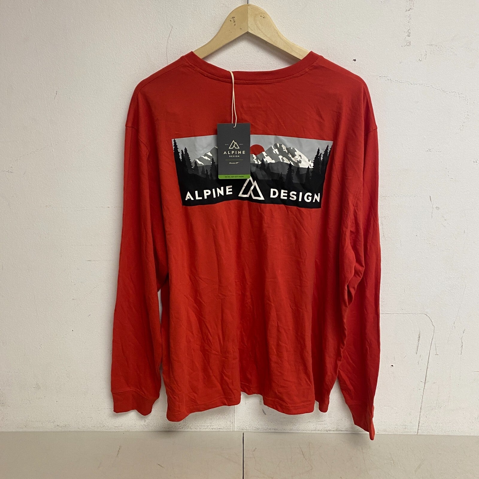 Alpine Design Men's AD M Long Sleeve Graphic Tee AD MT Range/Red ADM23200 New!