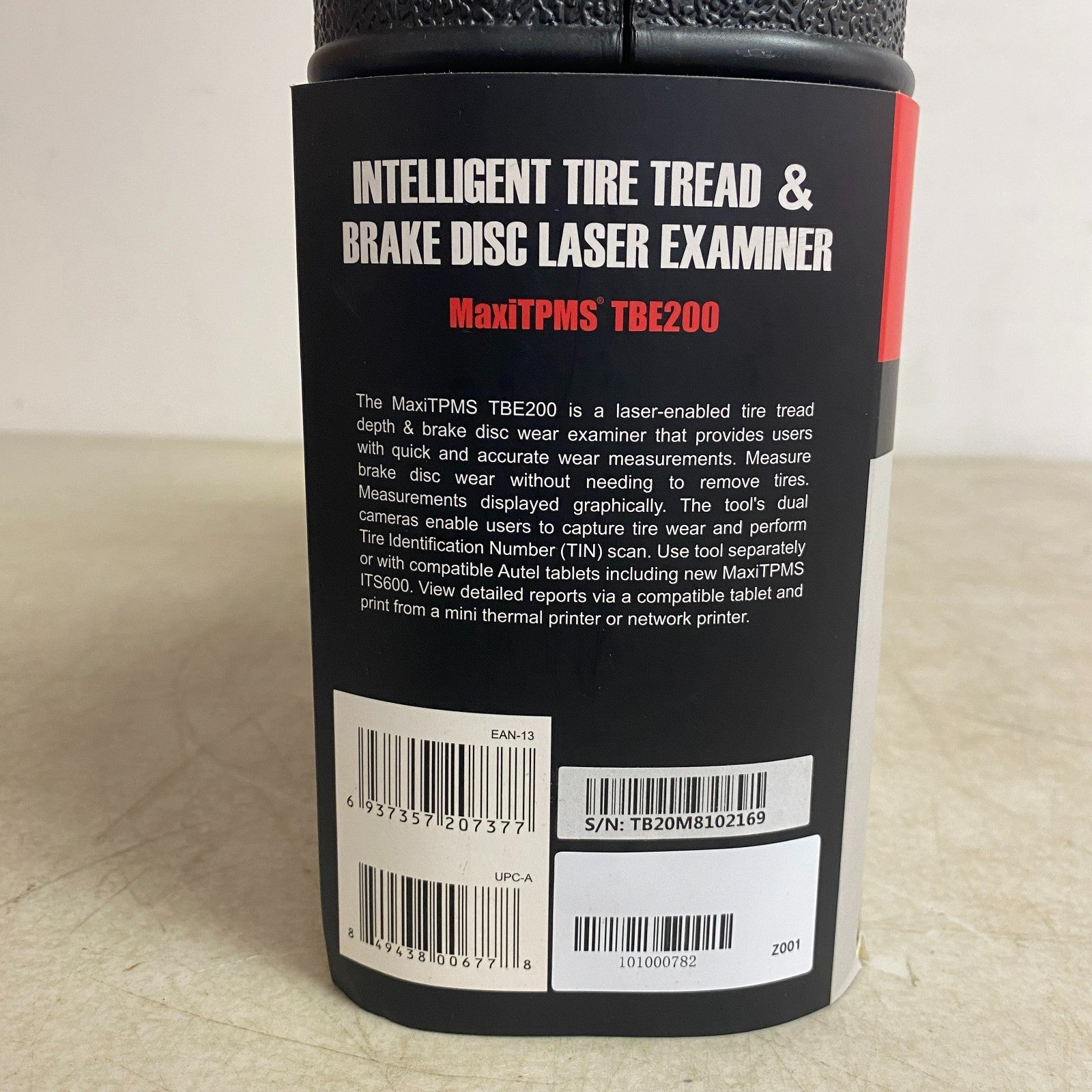 AUTEL MaxiTPMS TBE200 Laser Tire Tread & Brake Disc Wear Examiner Black